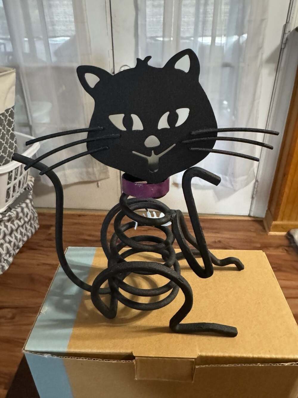 Partylite Halloween Votive Candle Stones Metal Skeleton Black Cat